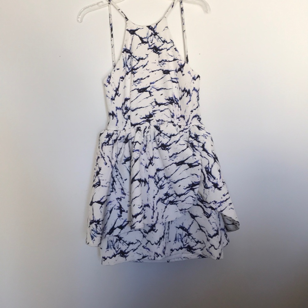 Blue and white cameo formal dress size small